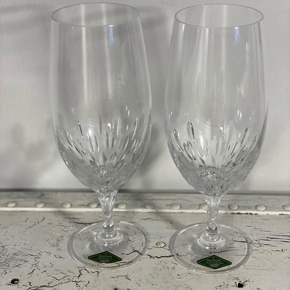 NWT Shannon Crystal Chelsea 9” Iced Tea Goblets